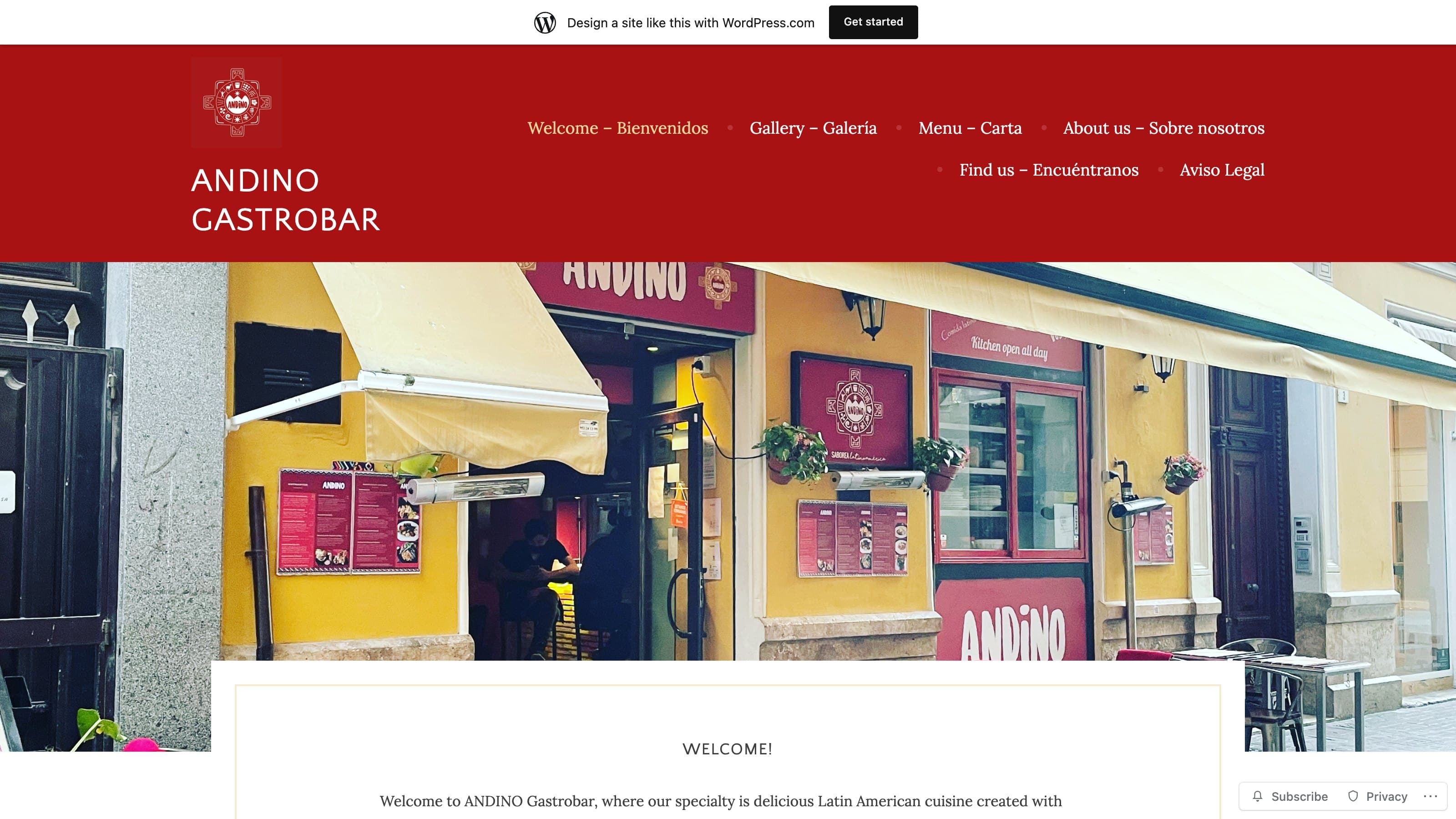Le site du gastrobar avant notre intervention